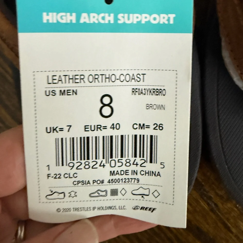 Reef Men's Ortho-Bounce Coast Sandals Sz 8 leather